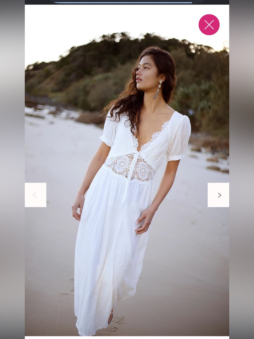 Free People All You Need Is Lace Ivory Midi Dress size M